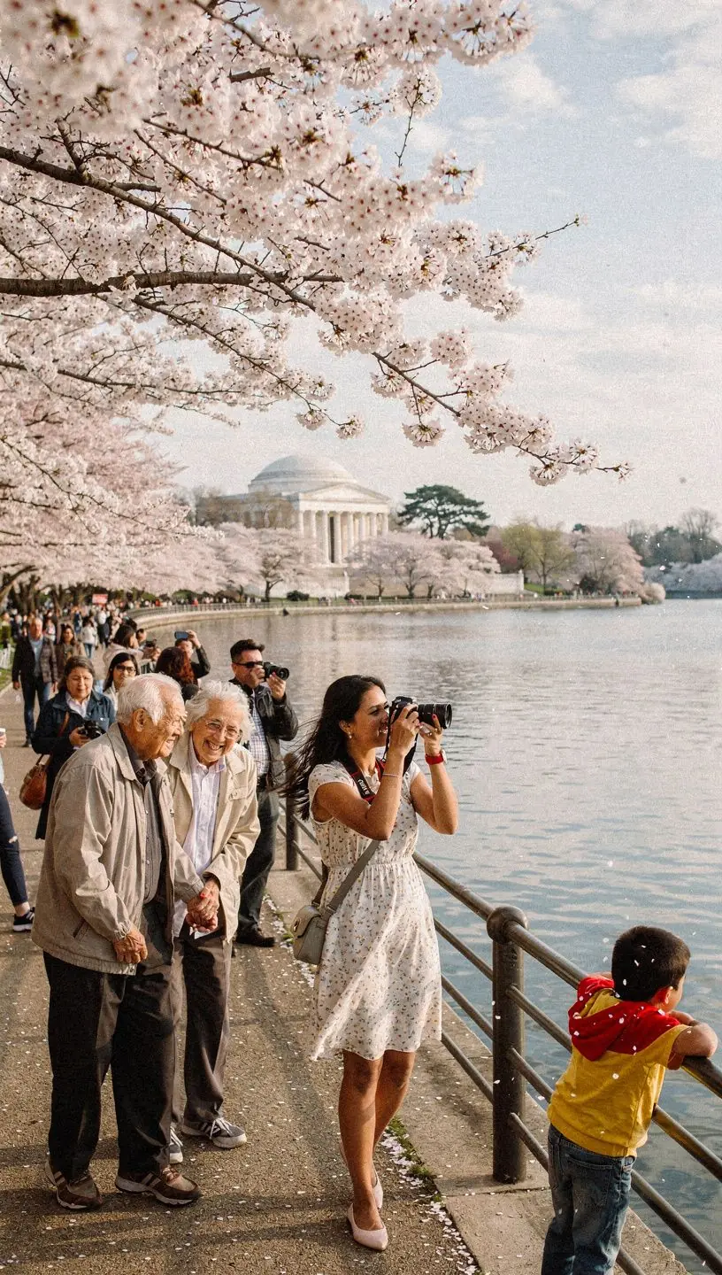 Красочная толпа людей, наслаждающихся живой музыкой на фестивале в Соединенных Штатах.
